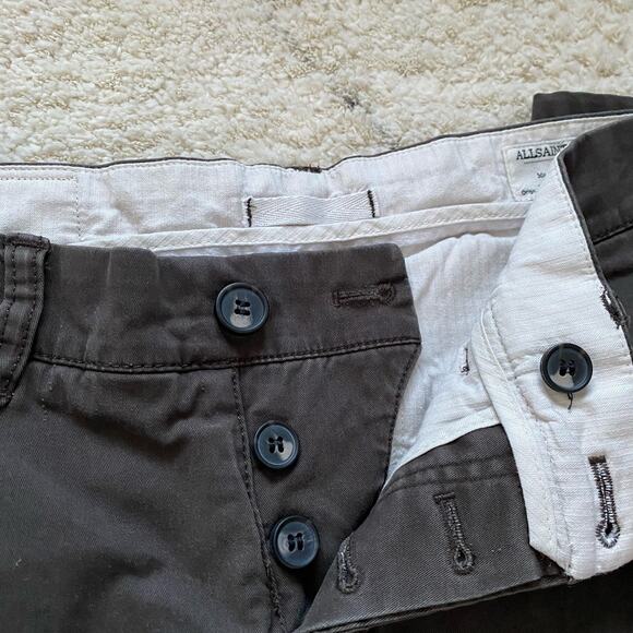 AllSaints Brown Filter Chino Mid-Rise Cotton Slim Stretch Pants Size 4 - Picture 8 of 10